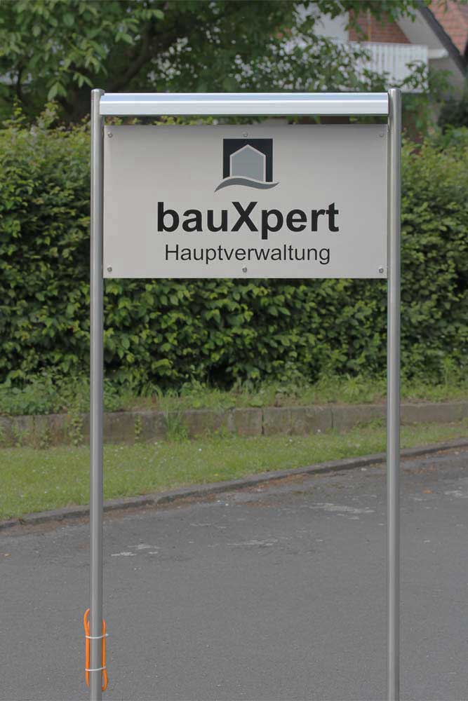 Edelstahl-Schildständer - Typ ESR-V2A-BL-Bauxpert