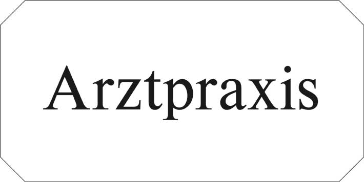 Typ Jota 250 x 125 mm - Arztpraxis