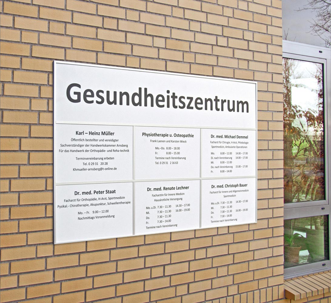 Alu-Wechselrahmen Typ Theta- - Rahmen und Einschiebe-Schilder silber eloxiert