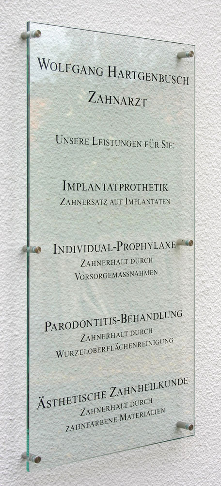 Echtglas-Schild (ESG) - 8 mm Typ Kristallum-klar