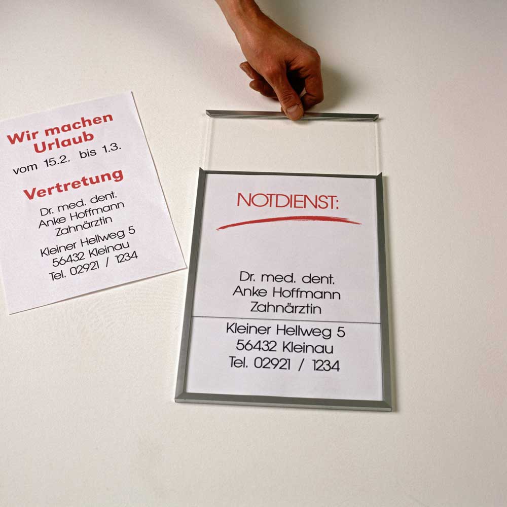 Notdienstschild flache Ausführung - 212,5 x 299,5 mm (BxH) A4 hoch