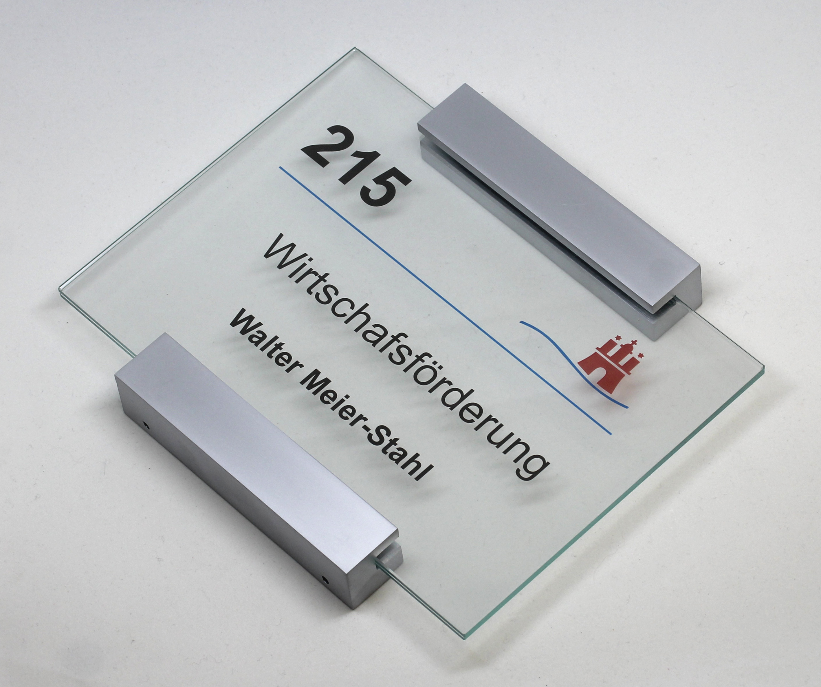 Glas-Türschild MONACO - 210 x 148 mm A5 quer