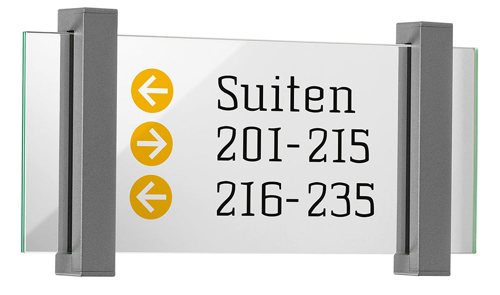 Glas-Türschild TORINO - 337 x 148 mm  (BxH)