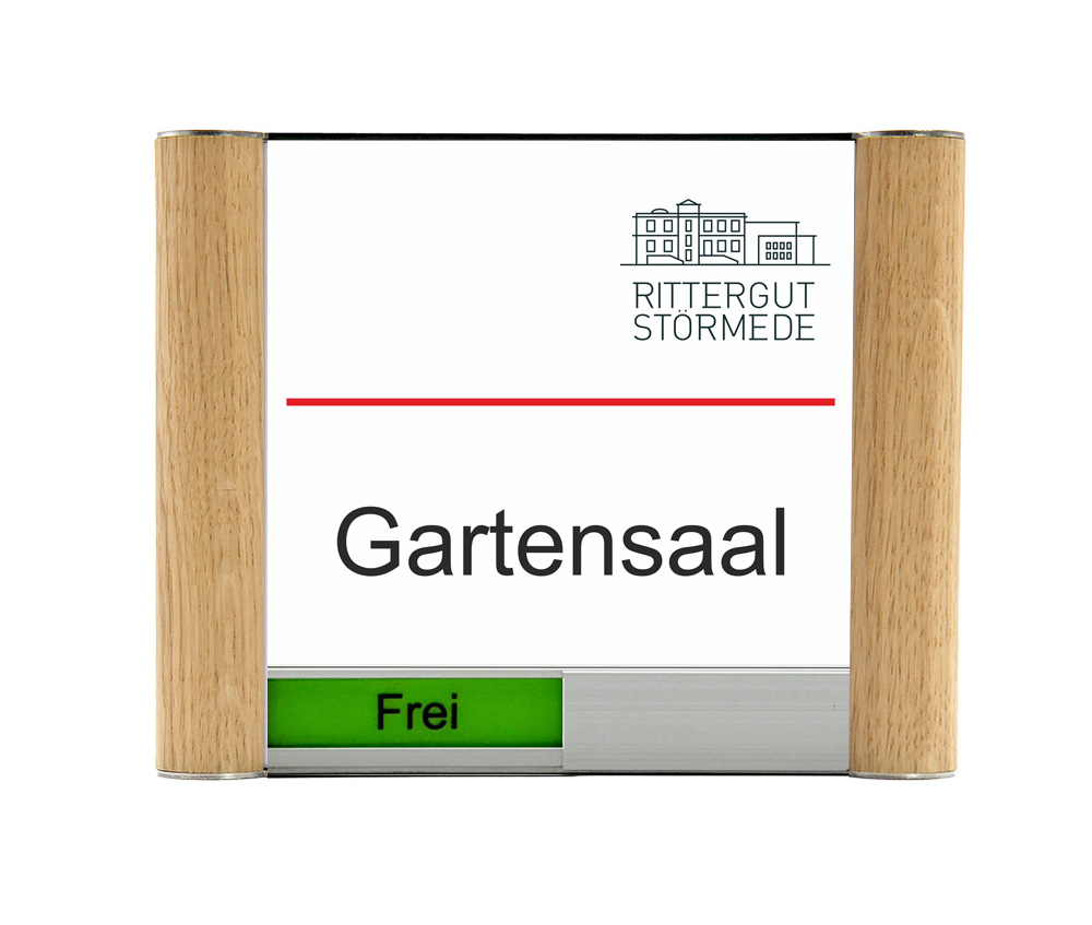 Türschild Westerwald-Eiche - 190 x 150 mm (BxH) Frei/Besetzt-Anzeige