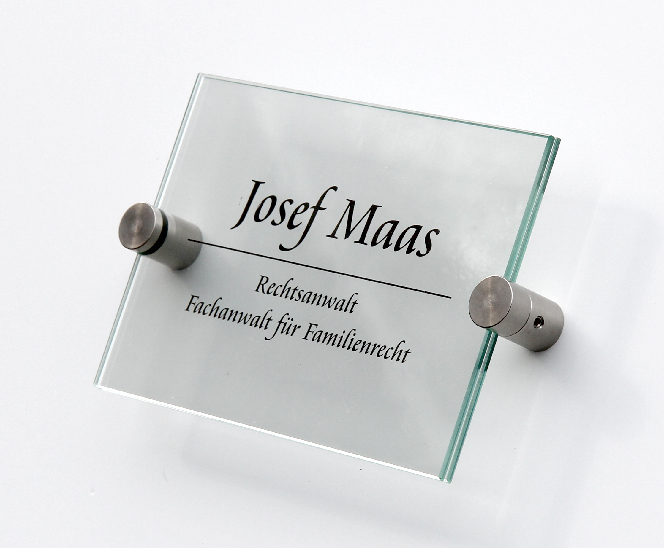 Glas-Türschild INOXO-K - 149 x 105 mm A6 (hoch oder quer)