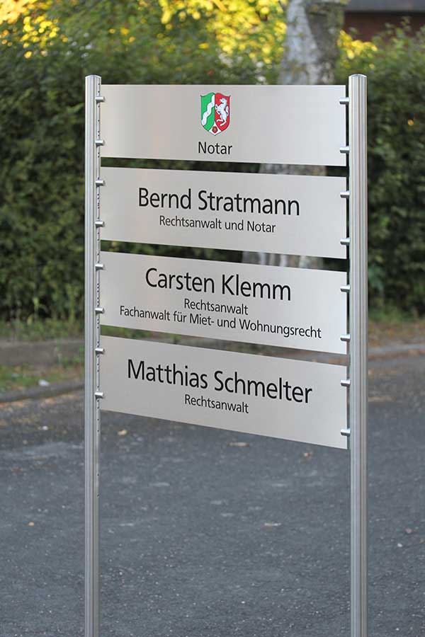 Edelstahl-Schildständer - Typ HGH-V2A-8020-1