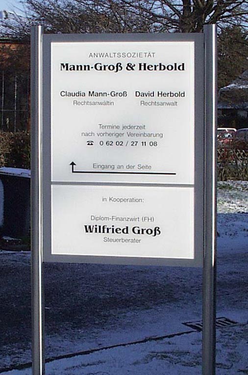 Edelstahl-Schildständer - Typ ESR-H-V2A-Plexi-Mann-Groß