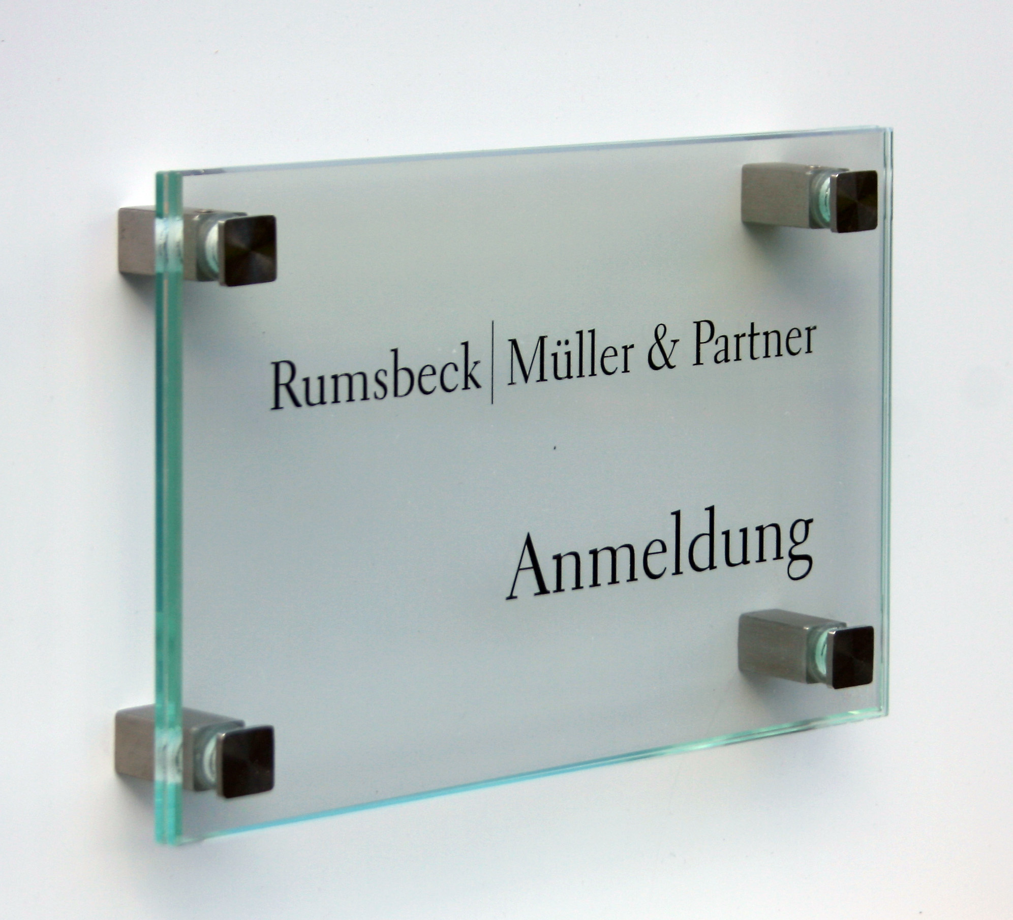 Glas-Türschild INOFIX-Q - 200 x 130 mm (hoch oder quer)