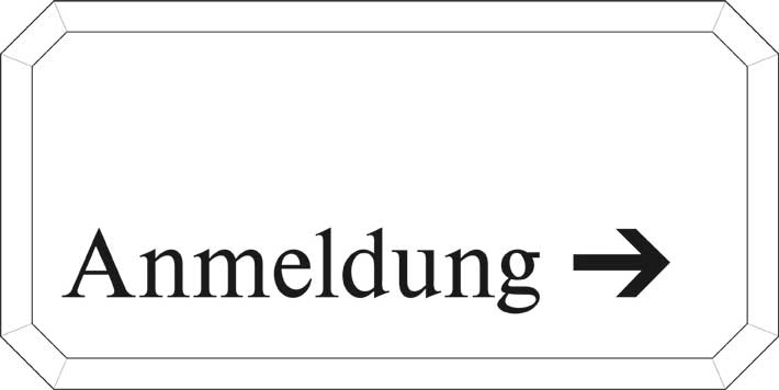 Typ Epsilon 250 x 125 mm - Anmeldung Pfeil rechts