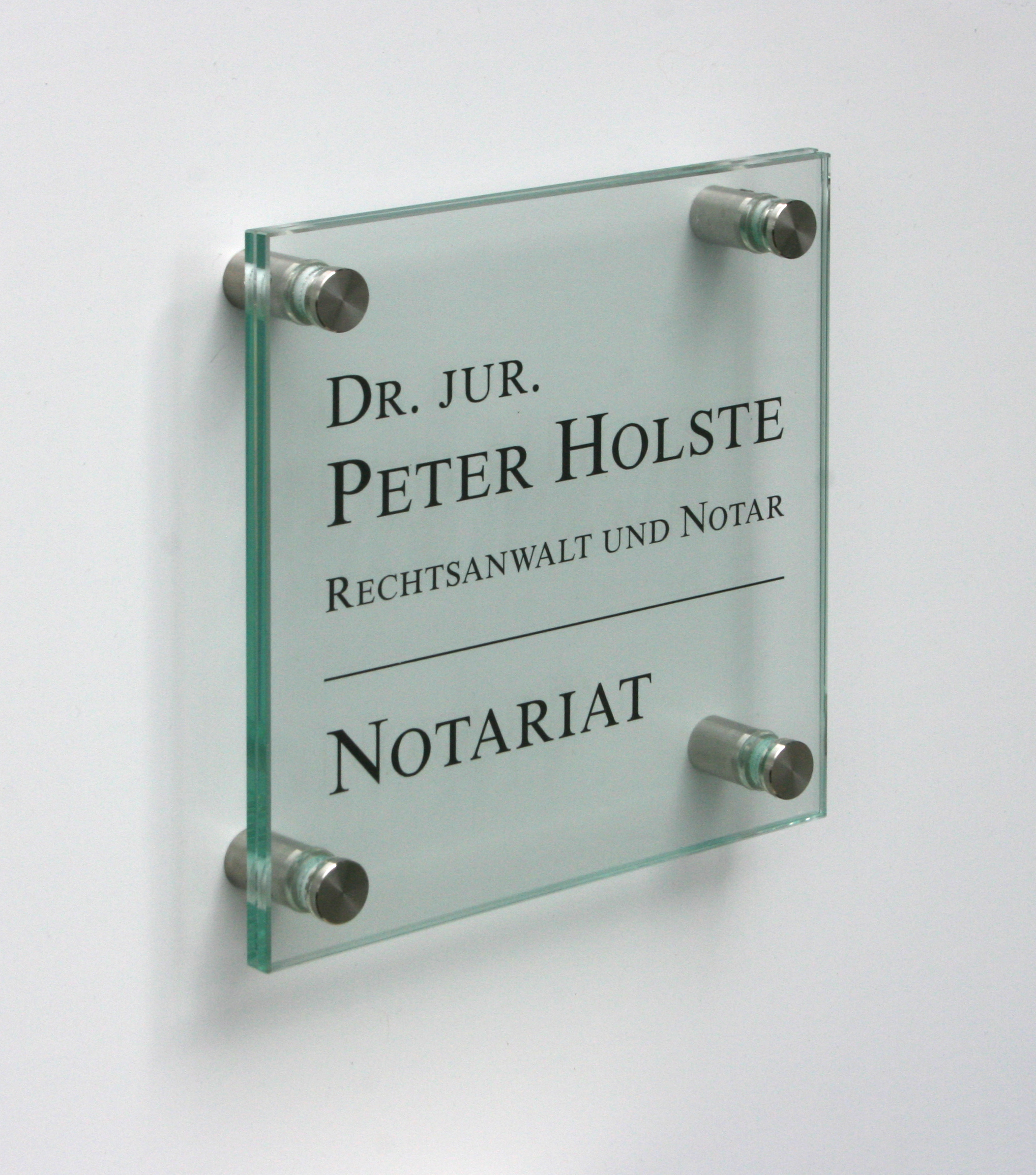 Glas-Türschilder KRISTALLUM-R - 150 x 150 mm