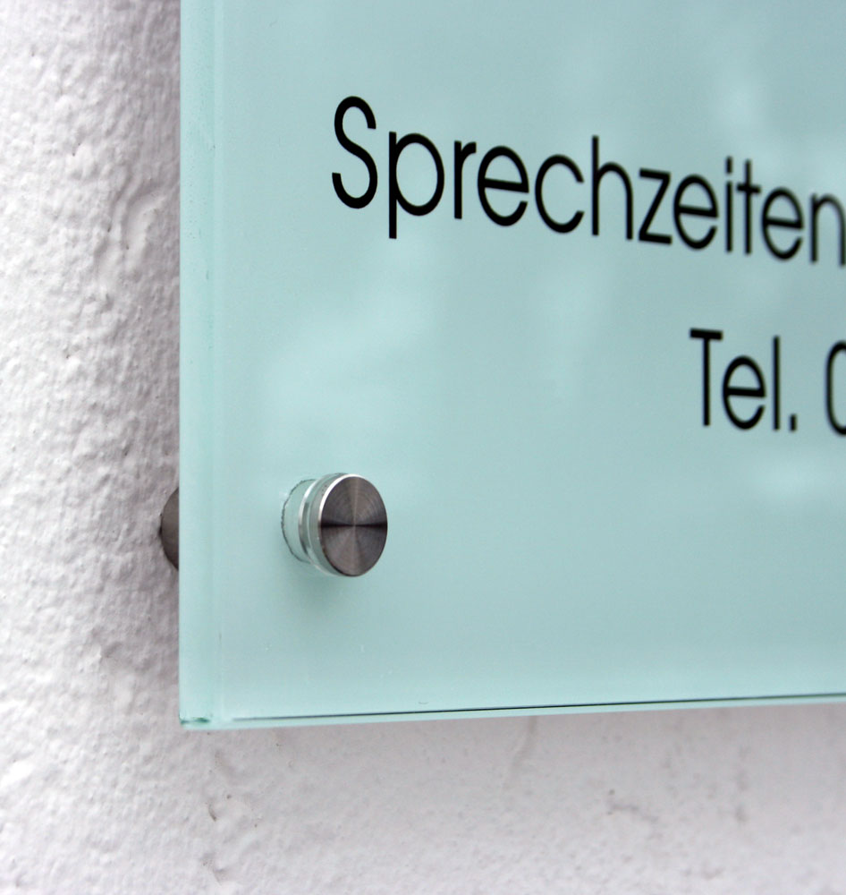 Echtglas-Schild (ESG) - 8 mm Typ Kristallum-weiß