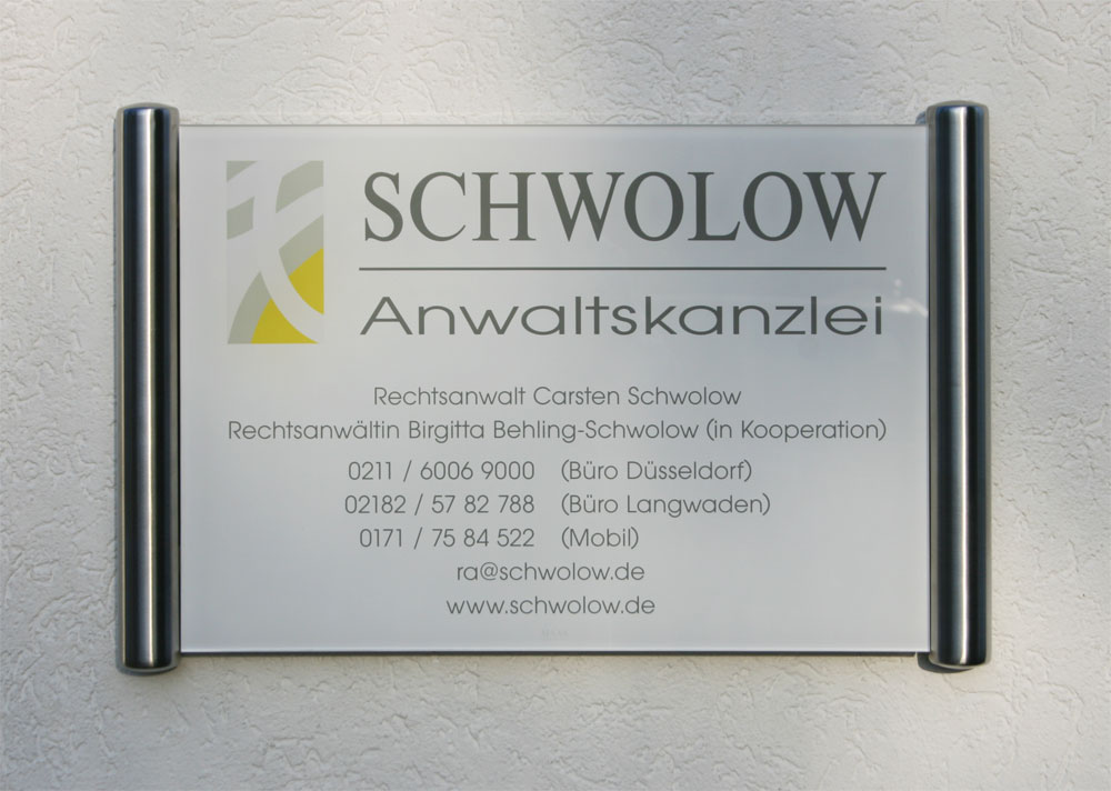 Rechteck Acrylglasschild 8 mm Typ Beta-ESR - auf Edelstahl-Konstruktion
