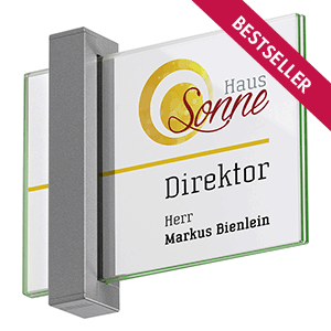 Glas-Türschild TORINO - 210 x 148 mm A5 quer (BxH)