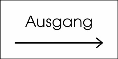 Typ Beta 135 x 68 mm - Ausgang mit Pfeil rechts