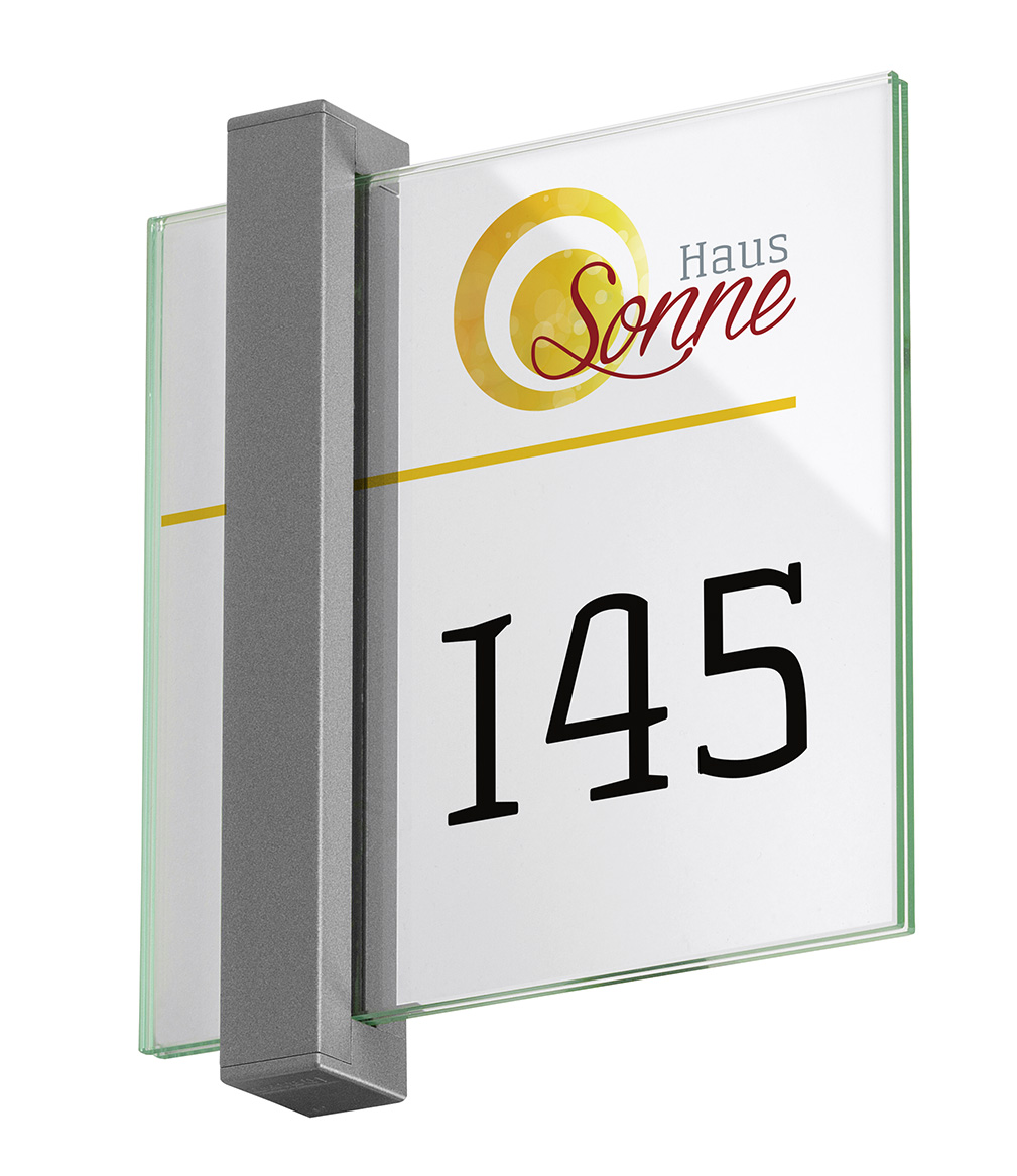 Glas-Türschild TORINO - 148 x 148 mm