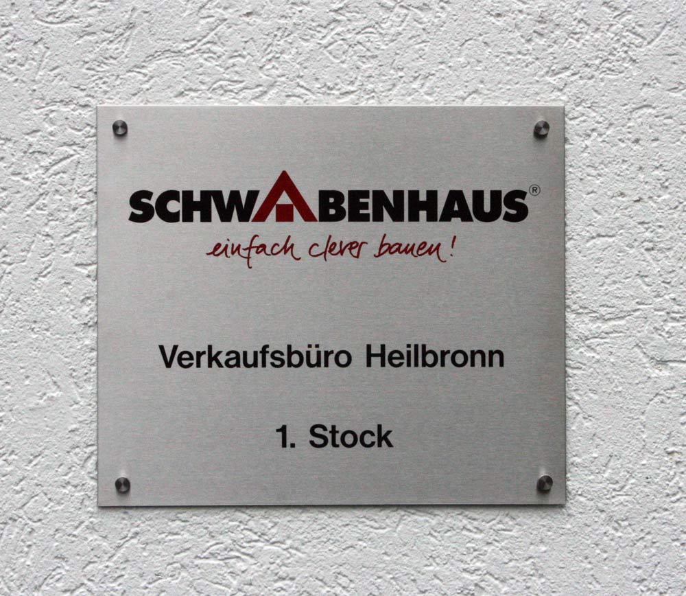 Rechteck Edelstahl-Schild - 2 mm Typ Quadro