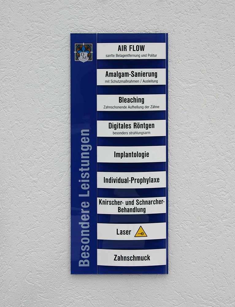 Leistungs-Tafel - 300 x 750 mm - mit 8 Titel