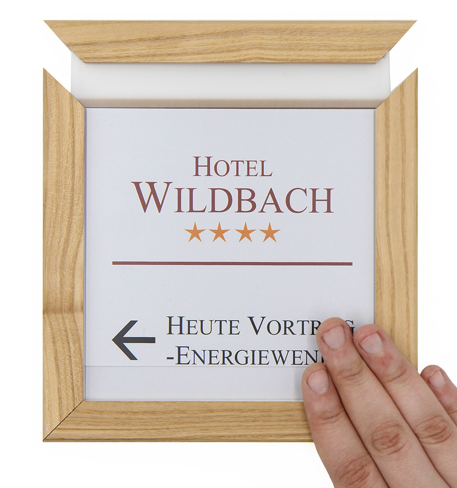 Türschild WoodSign-Esche - 174 x 174 mm