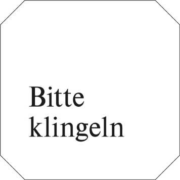 Typ Jota 125 x 125 mm - Bitte klingeln