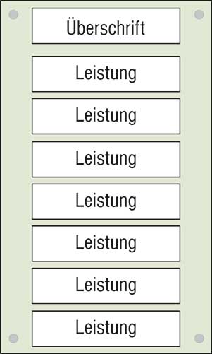 Leistungs-Tafel - 300 x 500 mm - Überschrift + 7 Titel