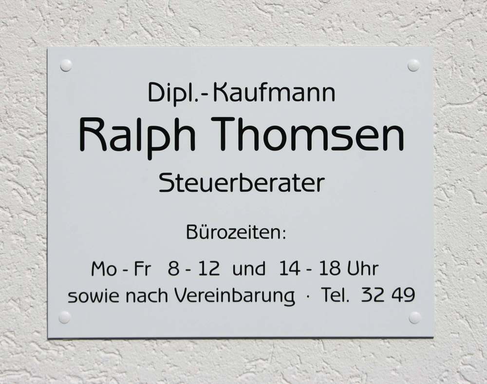 Preiswertes Schild Typ Dibond - 4 mm Alu-Kunststoff-Sandwichplatte