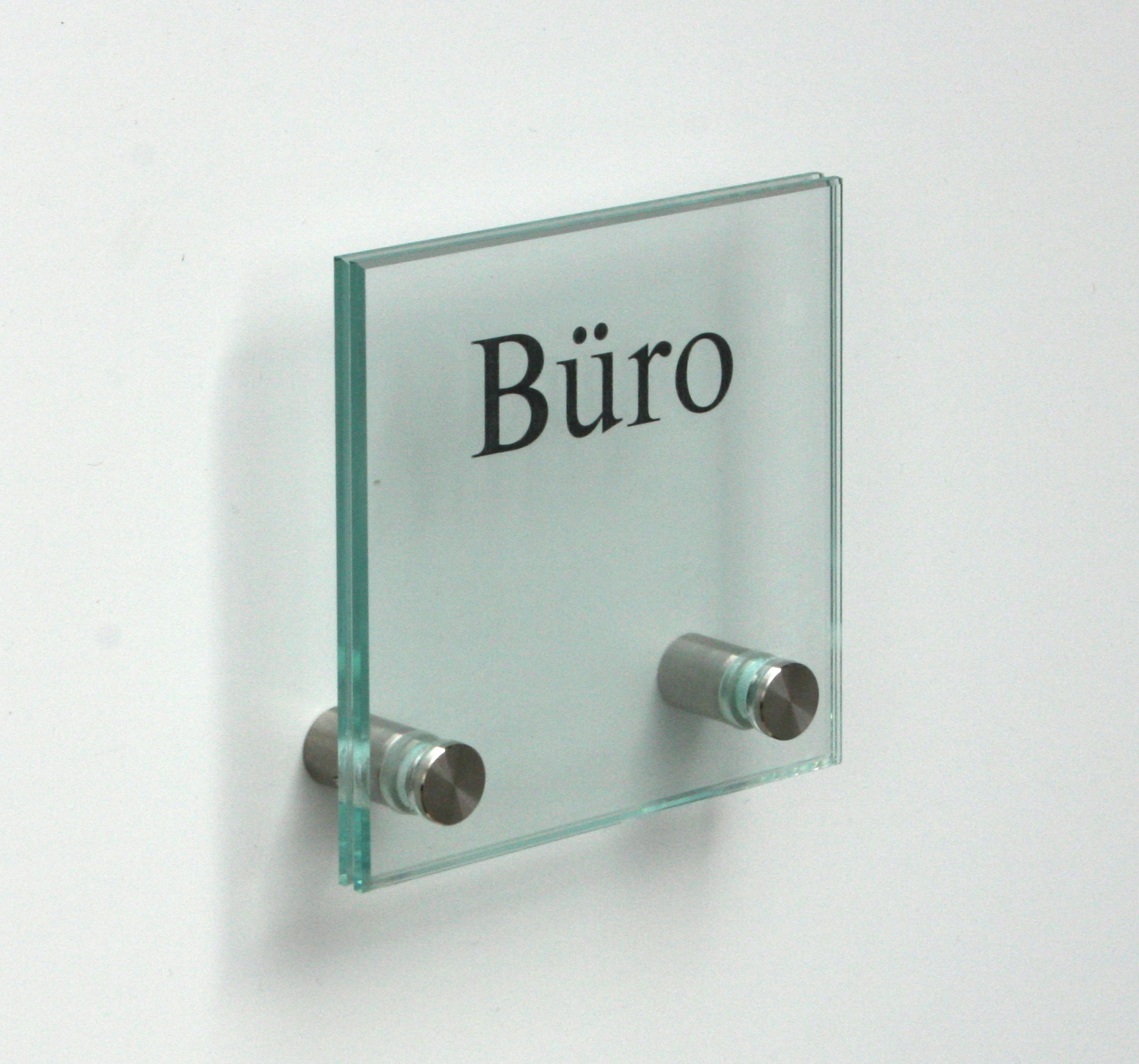 Glas-Türschild KRISTALLUM-R - 120 x 120 mm