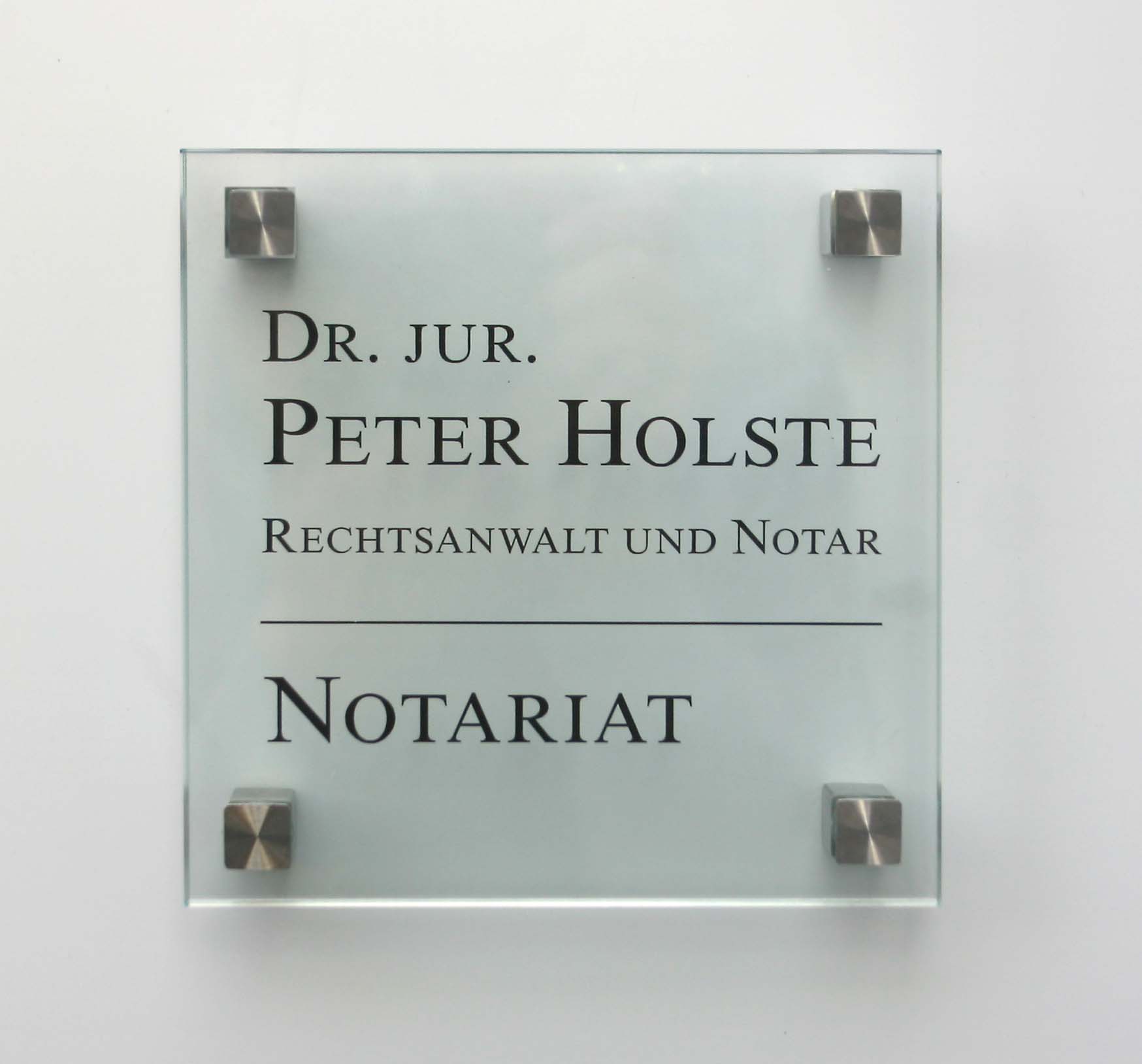 Glas-Türschild INOFIX-Q - 150 x 150 mm