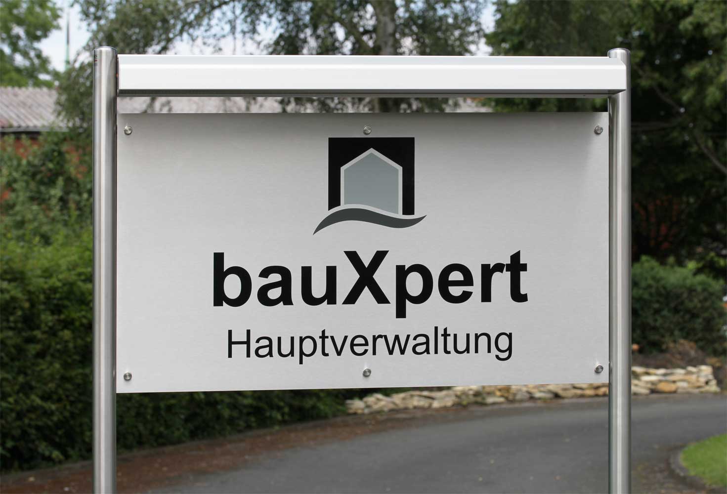 Edelstahl-Schildständer - Typ ESR-V2A-BL-Bauxpert
