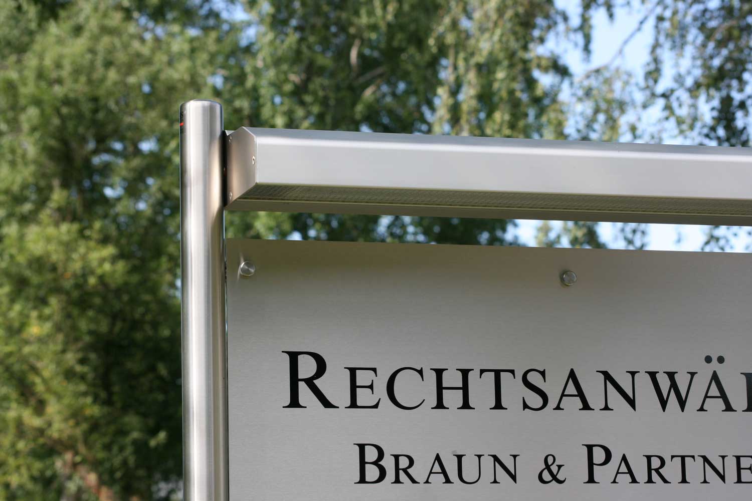 Edelstahl-Schildständer - Typ ESR-V2A-BL-Braun
