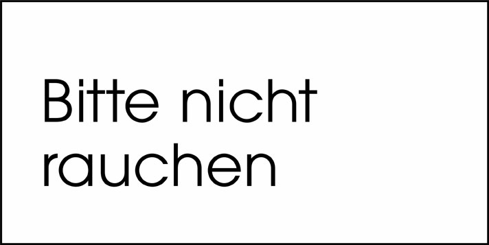 Typ Beta 250 x 125 mm - Bitte nicht rauchen