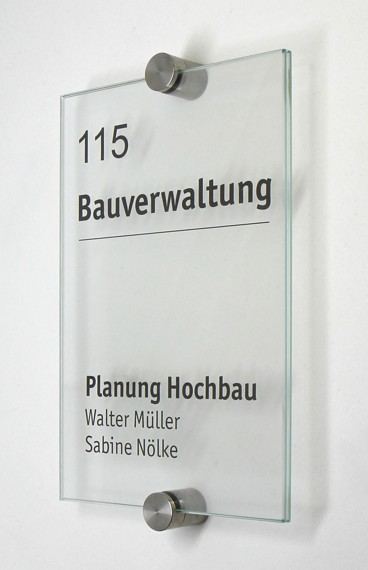 Glas-Türschild INOXO-K - 120 x 180 mm (hoch oder quer)