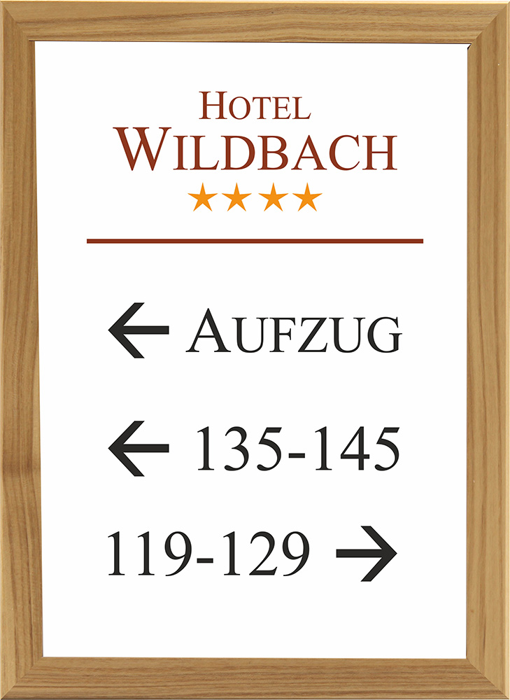 Türschild WoodSign-Esche - 234 x 321 mm A4 hoch
