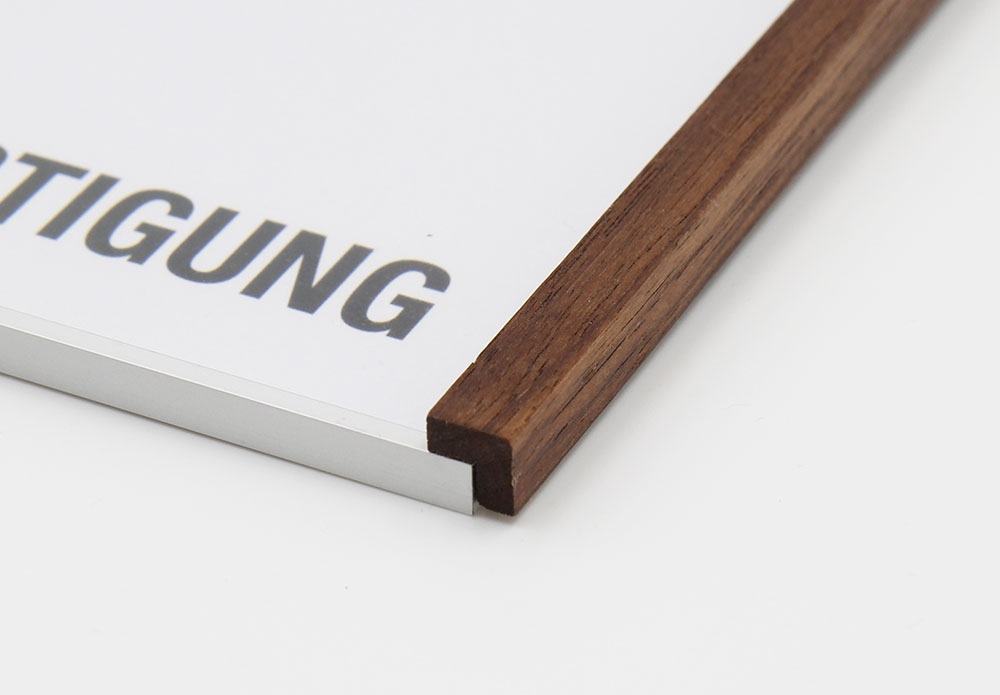 Türschild LMH Silver Line - Nussbaum 159,5 x 105,5 mm A6 quer