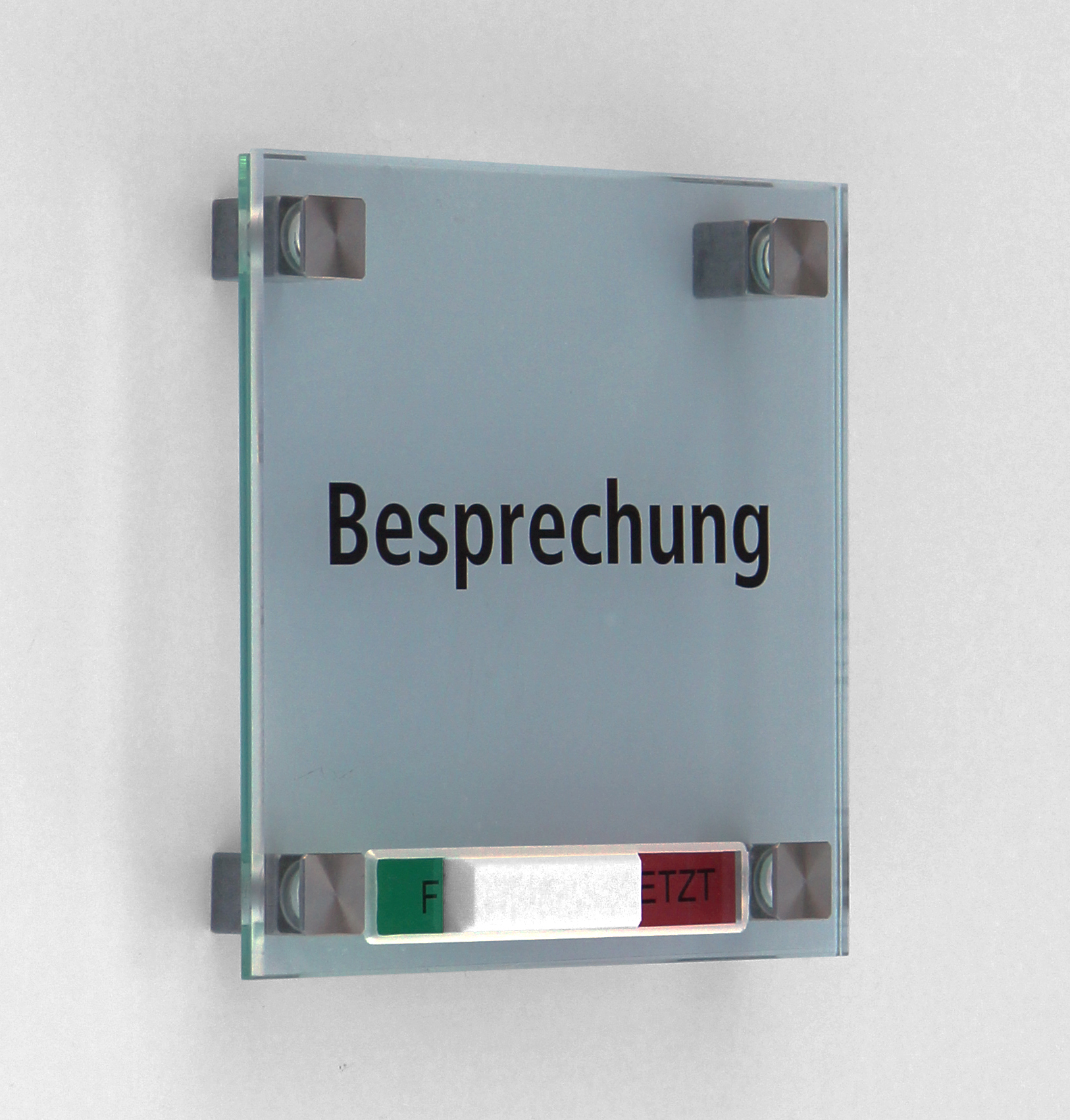 Glas-Türschild INOFIX-Q - Frei-Besetzt - 150 x 150 mm