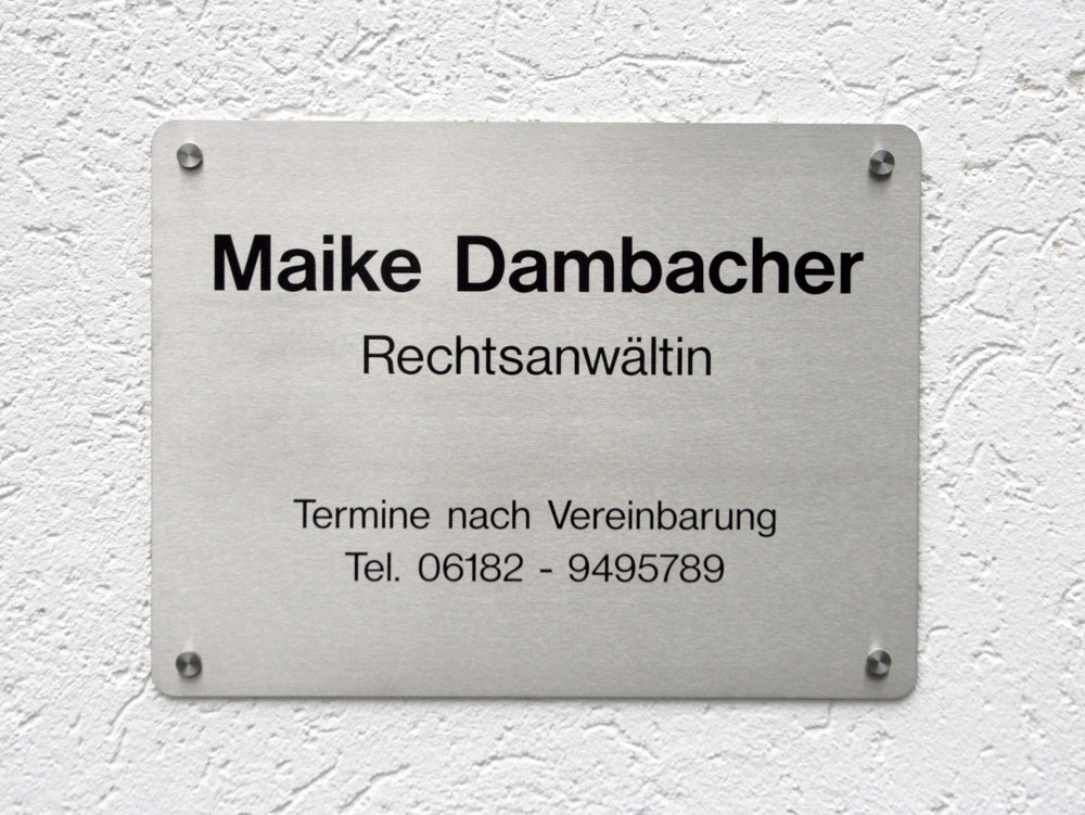 Rundeck Edelstahl-Schild - 2 mm Typ Rondo