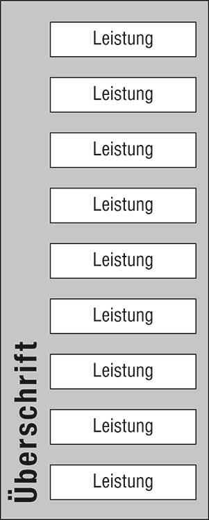 Leistungs-Tafel - 300 x 750 mm - mit 9 Titel