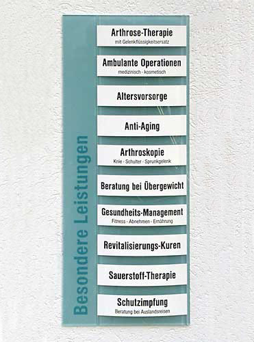 Leistungs-Tafel - 300 x 750 mm - mit 8 Titel