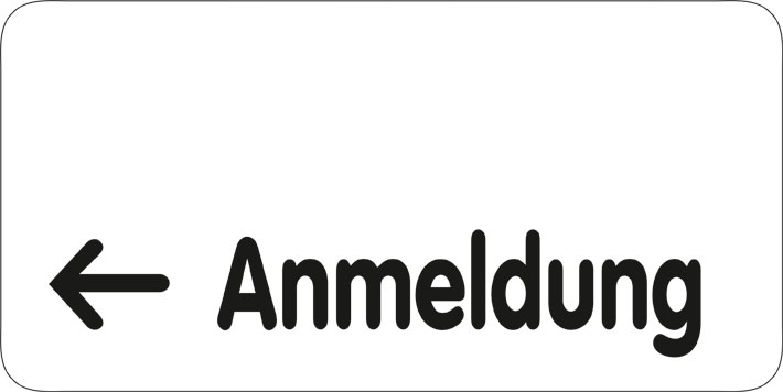 Typ Delta 250 x 125 mm - Anmeldung Pfeil links