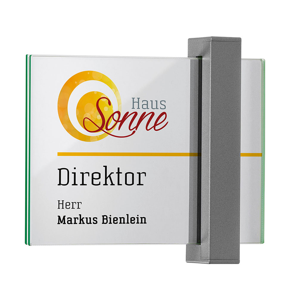Glas-Türschild TORINO - 148 x 105 mm A6 quer (BxH)