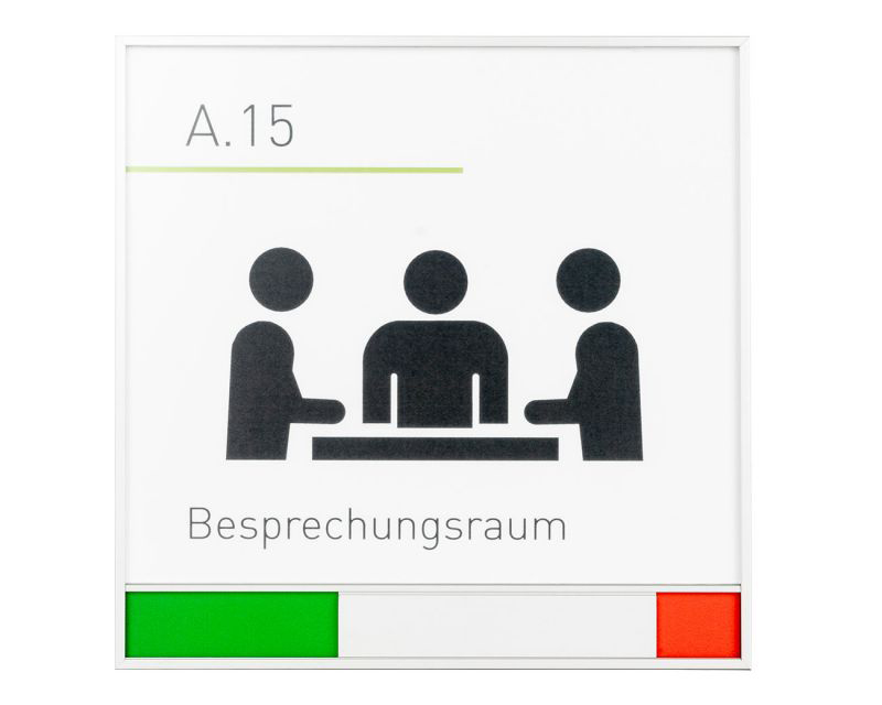 Türschild FORMO.einschub - Frei-Besetzt-Anzeige 151,5 x 151,5 mm