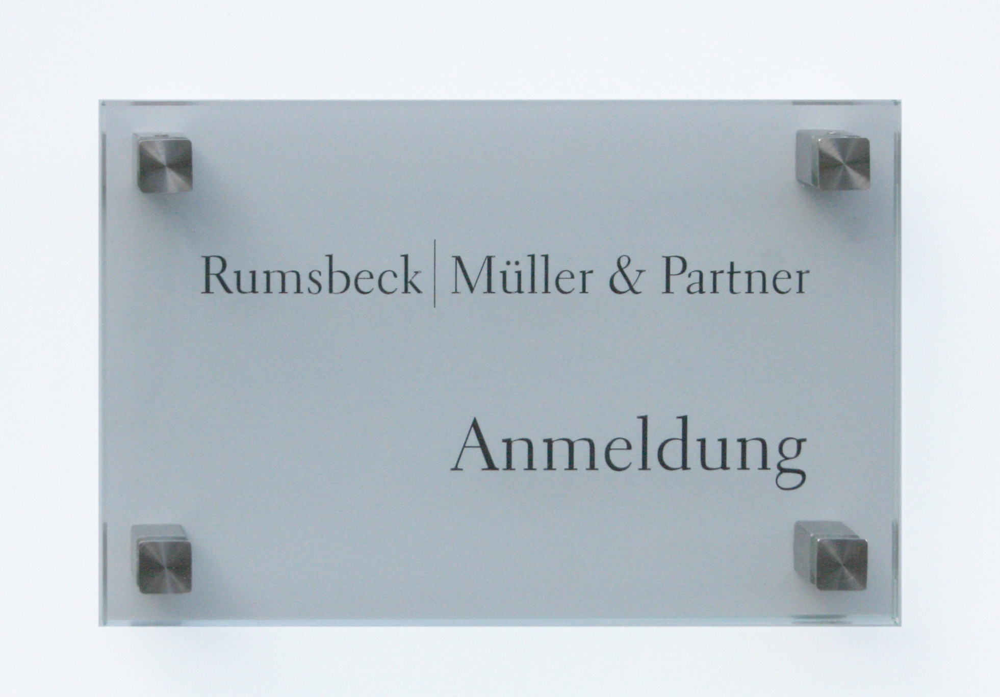 Glas-Türschild INOFIX-Q - 200 x 130 mm (hoch oder quer)