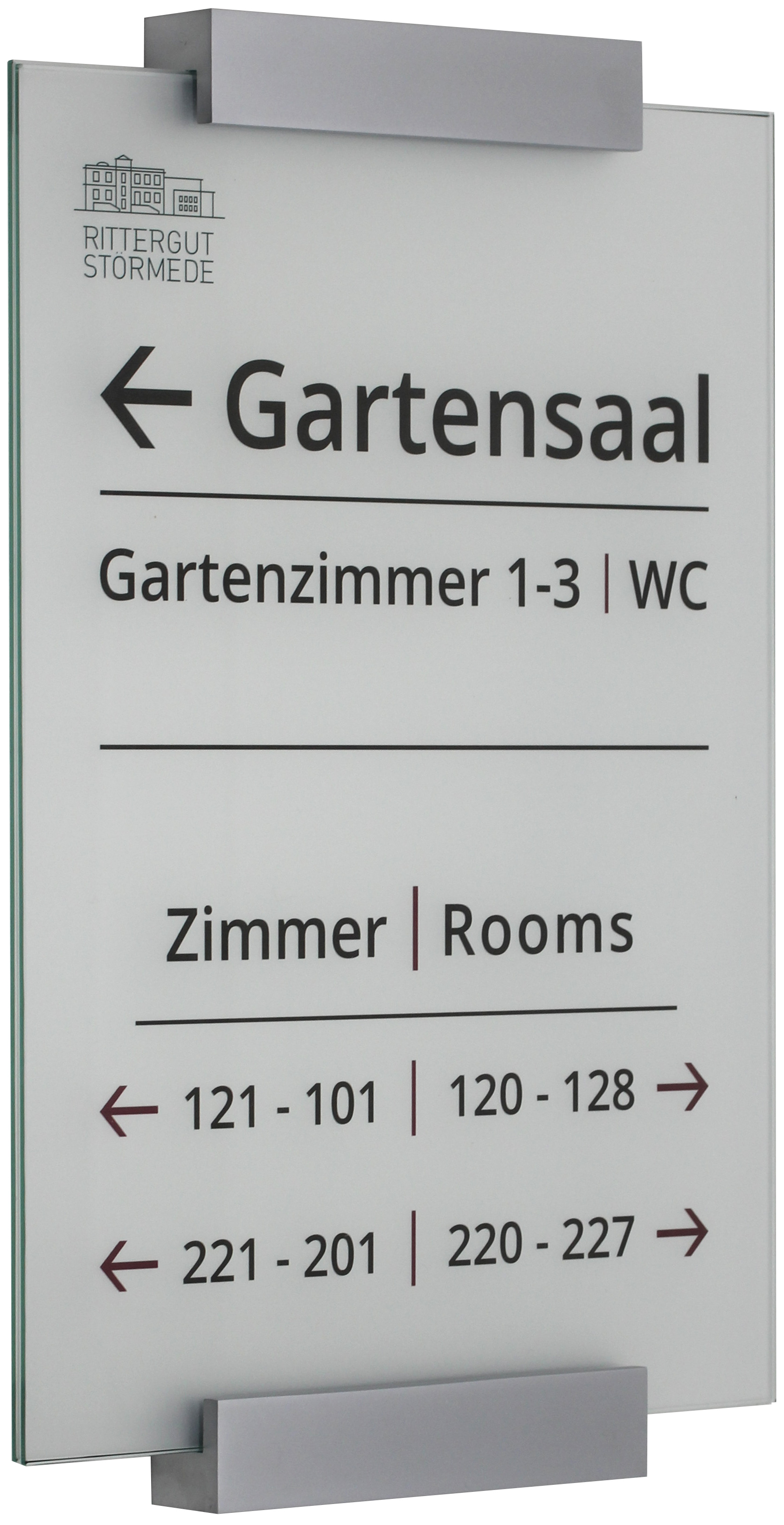 Glas-Türschild MONACO - 210 x 297 mm A4 hoch