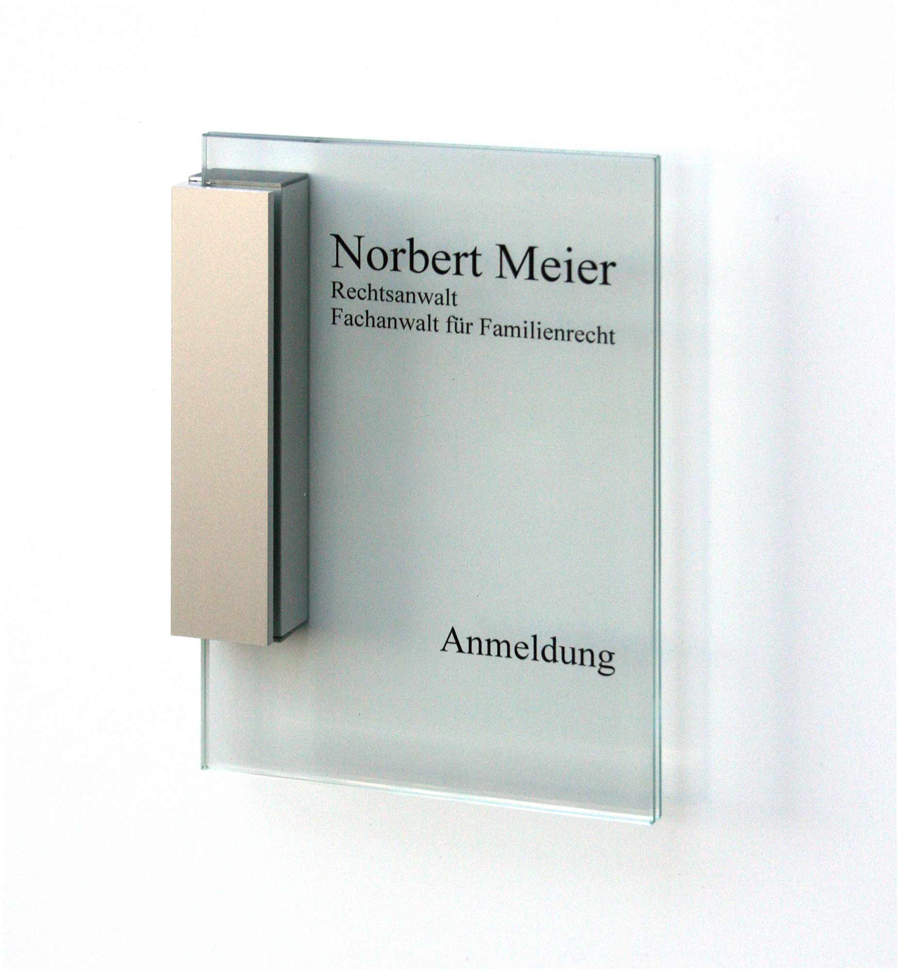 Glas-Türschild KRISTALLINO - 105 x 149 mm, DIN A6