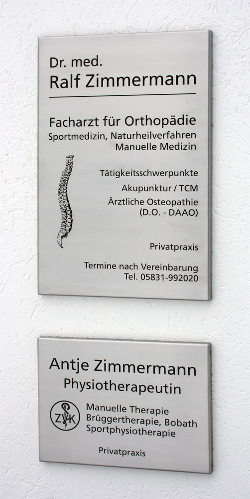 Edelstahl-Kassetten-Schild - 20 mm abgekantet Typ Profil