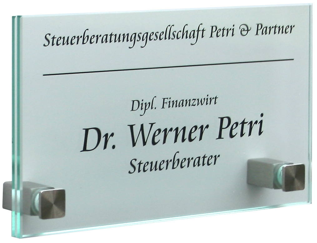 Glas-Türschild INOFIX-Q - 170 x 100 mm (BxH)