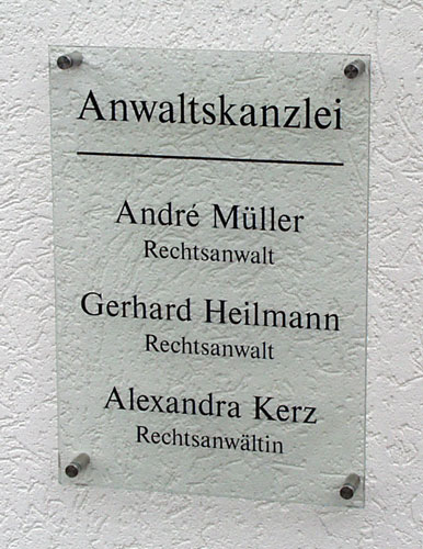 Echtglas-Schild (ESG) - 8 mm Typ Kristallum-klar