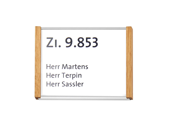 Türschild LMH Silver Line Eiche - 159,5 x 105,5 mm, DIN A6 quer