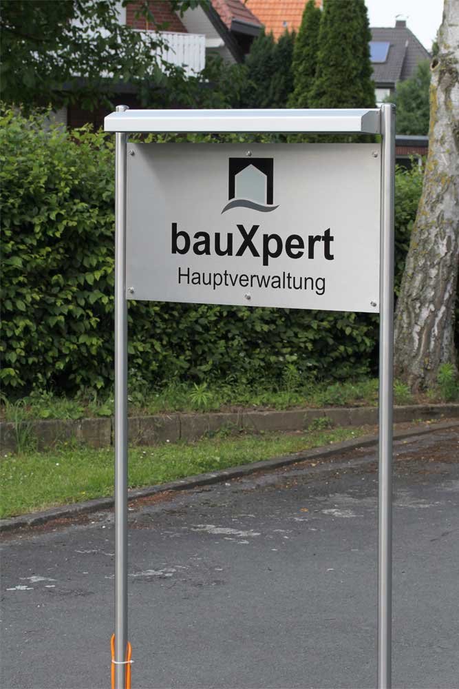 Edelstahl-Schildständer - Typ ESR-V2A-BL-Bauxpert