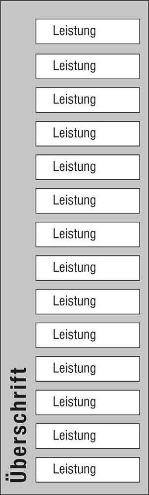 Leistungs-Tafel - 300 x 1000 mm - mit 14 Titel