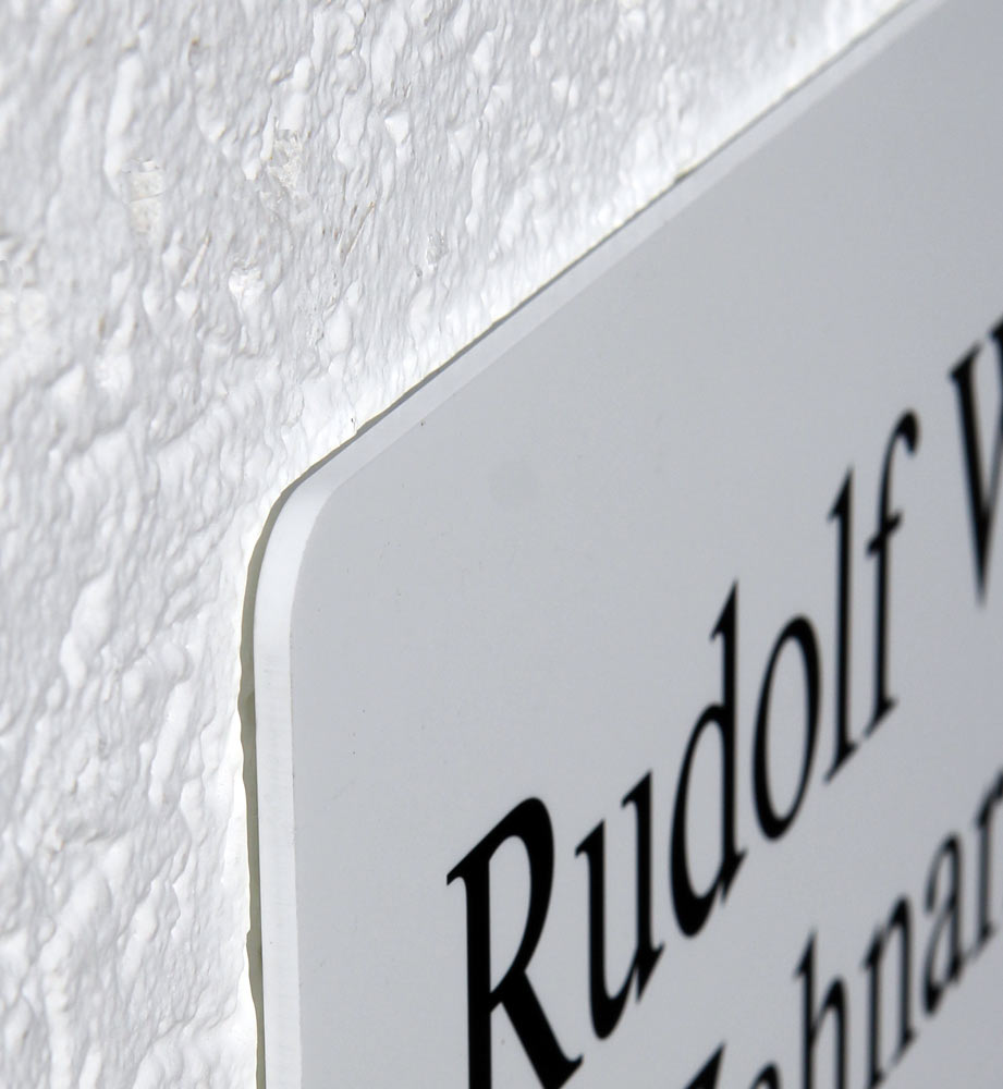 Rundeck Acrylglasschild - 4 mm Typ Delta
